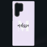 Monogram Penseel Script Lavender Samsung Galaxy Hoesje<br><div class="desc">Vet serif monogram in combinatie met handgeschreven penseelkalligrafie.</div>