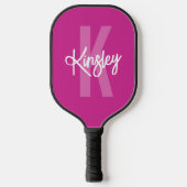 Monogram Penseel Script Roze Pickleball Paddle (Voorkant)