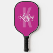 Monogram Penseel Script Roze Pickleball Paddle (Achterkant)