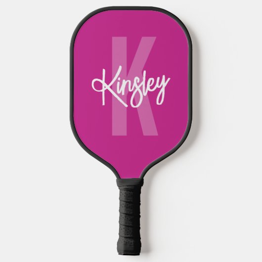 Monogram Penseel Script Roze Pickleball Paddle (Achterkant)