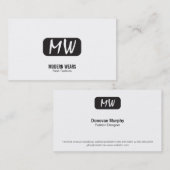 Monogram Penseel Type Gezicht Visitekaartje (Voorkant / Achterkant)