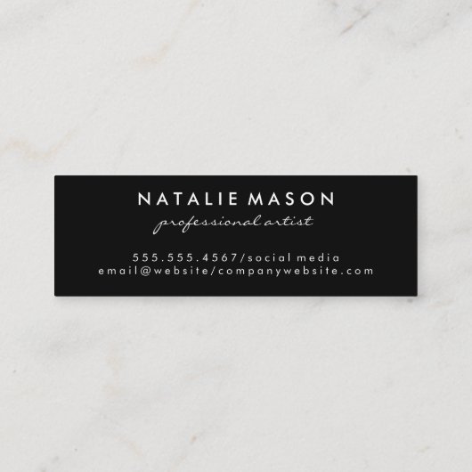 Monogram penseel voor Waterverf Mini Visitekaartje (Achterkant)