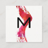 Monogram penseel voor Waterverf Vierkante Visitekaartje (Voorkant)