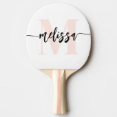 Monogram penseelkalligrafie Blush Ping Pong Pa Tafeltennisbatje (Voorkant)