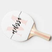 Monogram penseelkalligrafie Blush Ping Pong Pa Tafeltennisbatje (Zijkant)