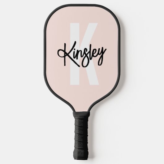 Monogram penseelscript Blush Pink Pickleball Paddle (Achterkant)