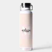 Monogram penseelscript Blush Pink Waterfles (Achterkant)