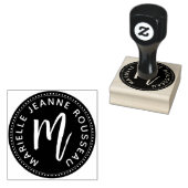 Monogram Penseelscript Initiaal Naam Logo Rubberstempel (Gestempeld)