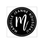 Monogram Penseelscript Initiaal Naam Logo Rubberstempel (Afrduk)