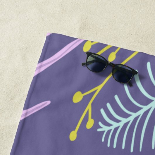 Monogram penseelscript | Tropische keukenhanddoek Strandlaken (In situ)