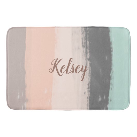 Monogram penseelstreken kleurrijk | badmat (Voorkant)