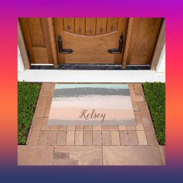 Monogram penseelstreken kleurrijk | deurmat