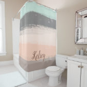 Monogram penseelstreken kleurrijk | douchegordijn (In situ)