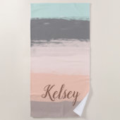 Monogram penseelstreken kleurrijk | strandlaken (Voorkant)