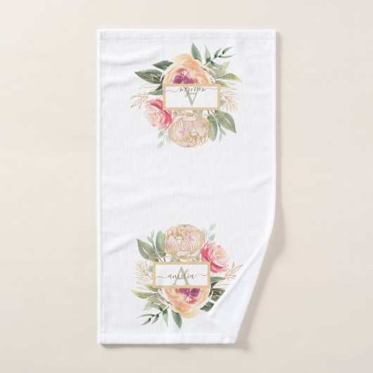 Monogram Peony Bloom Bad Handdoek (Handdoek)