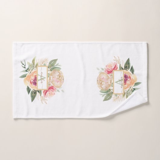 Monogram Peony Bloom Bad Handdoek (Handdoek)