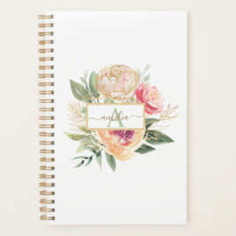 Monogram Peony Bloom Planner