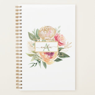 Monogram Peony Bloom Planner