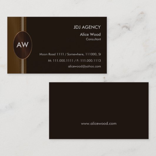 Monogram | Perfect Visitekaartje (Voorkant / Achterkant)