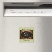 Monogram  perkament Save the Date Magnet (Insitu (Vaatwasser))