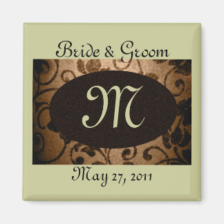 Monogram  perkament Save the Date Magnet