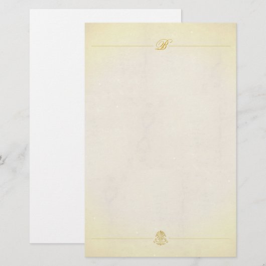 Monogram  perkampapier briefpapier (Voorkant / Achterkant)