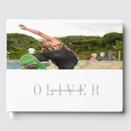 Monogram Personal PhotoModern Bar Mitzvah Gastenboek