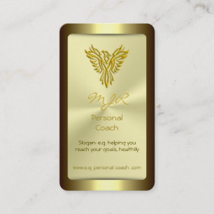 Monogram, Personal Trainer, gouden Phoenix Visitekaartje