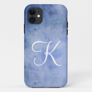 Monogram Personaliseer Blauw en Wit Case-Mate iPhone Case