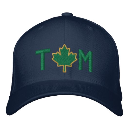Monogram Personaliseer Maple Leaf Embroidery Geborduurde Pet (Voorkant)
