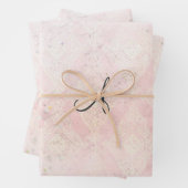 Monogram personaliseer roze glitter Elegant Trendy Inpakpapier Vel (In situ)