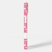 Monogram Personaliseer Roze Witte Hartjes Meisjesa Case-Mate iPhone Case (Achterkant / Rechts)