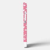 Monogram Personaliseer Roze Witte Hartjes Meisjesa Case-Mate iPhone Case (Achterkant / Links)