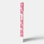 Monogram Personaliseer Roze Witte Hartjes Meisjesa Case-Mate iPhone Case (Achterkant / Rechts)