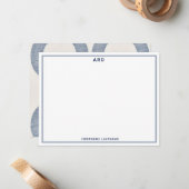 MONOGRAM PERSONALISEERD PREPPY BRIEFPAPIER NOTECAR NOTITIEKAARTJE (Voorkant / Achterkant in situ)