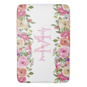 Monogram | personaliseren | Waterverf | Floral Badmat (Voorkant Verticaal)