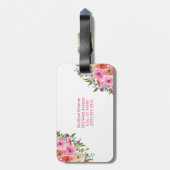 Monogram | personaliseren | Waterverf | Floral Bagagelabel (Achterkant verticaal)