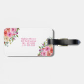Monogram | personaliseren | Waterverf | Floral Bagagelabel (Achterkant horizontaal)