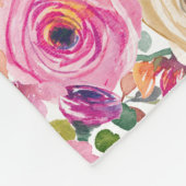 Monogram | personaliseren | Waterverf | Floral Fleece Deken (Hoek)