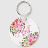 Monogram | personaliseren | Waterverf | Floral Sleutelhanger (Achterkant)