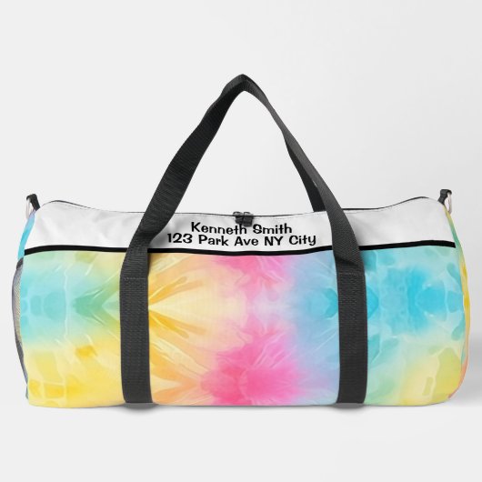 Monogram Personalize Rainbow Tie Dye Girl Gear bag Plunjezak (Achterkant)