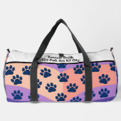 Monogram Personalize Wavy Paw Print Pet Travel Plunjezak (Achterkant)