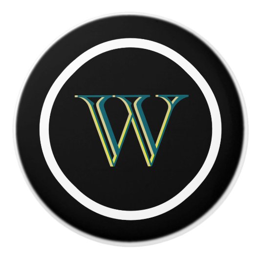 Monogram Personalized Drawer Handles Pulls Knobs  Keramische Knop (Voorkant)