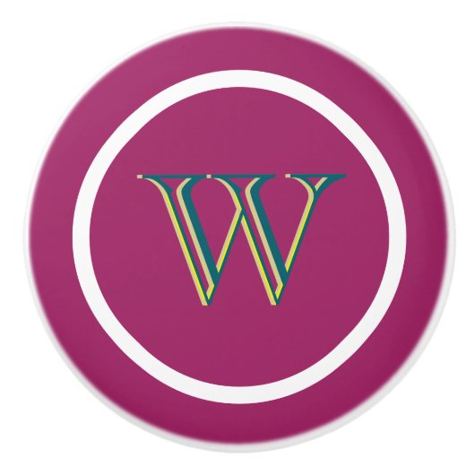 Monogram Personalized Drawer Handles Pulls Knobs  Keramische Knop (Voorkant)