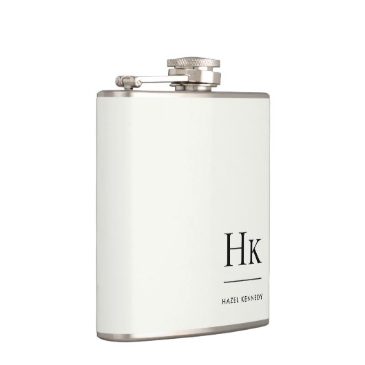 Monogram Personalized Ivory White Bachelorette Heupfles (Rechts)