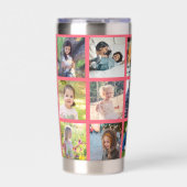 Monogram personalized modern multi photo collage geïsoleerde drinkbeker (Voorkant)