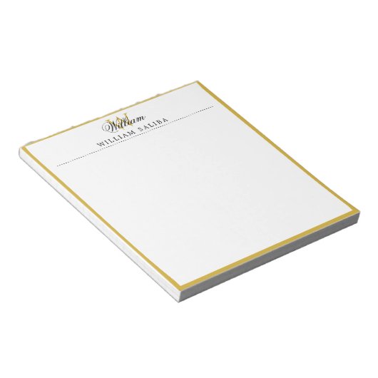 Monogram Personalized Notepad with Custom Name Loo Notitieblok (Schuin)