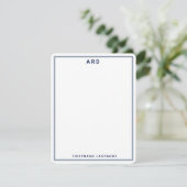 MONOGRAM PERSONALIZED PREPPY BRIEFPAPIER BEDANKKAART (Staand voorkant)