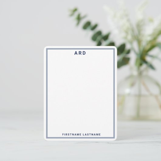 MONOGRAM PERSONALIZED PREPPY BRIEFPAPIER BEDANKKAART (Staand voorkant)