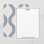 MONOGRAM PERSONALIZED PREPPY BRIEFPAPIER BEDANKKAART (Voorkant / Achterkant)